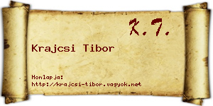 Krajcsi Tibor névjegykártya